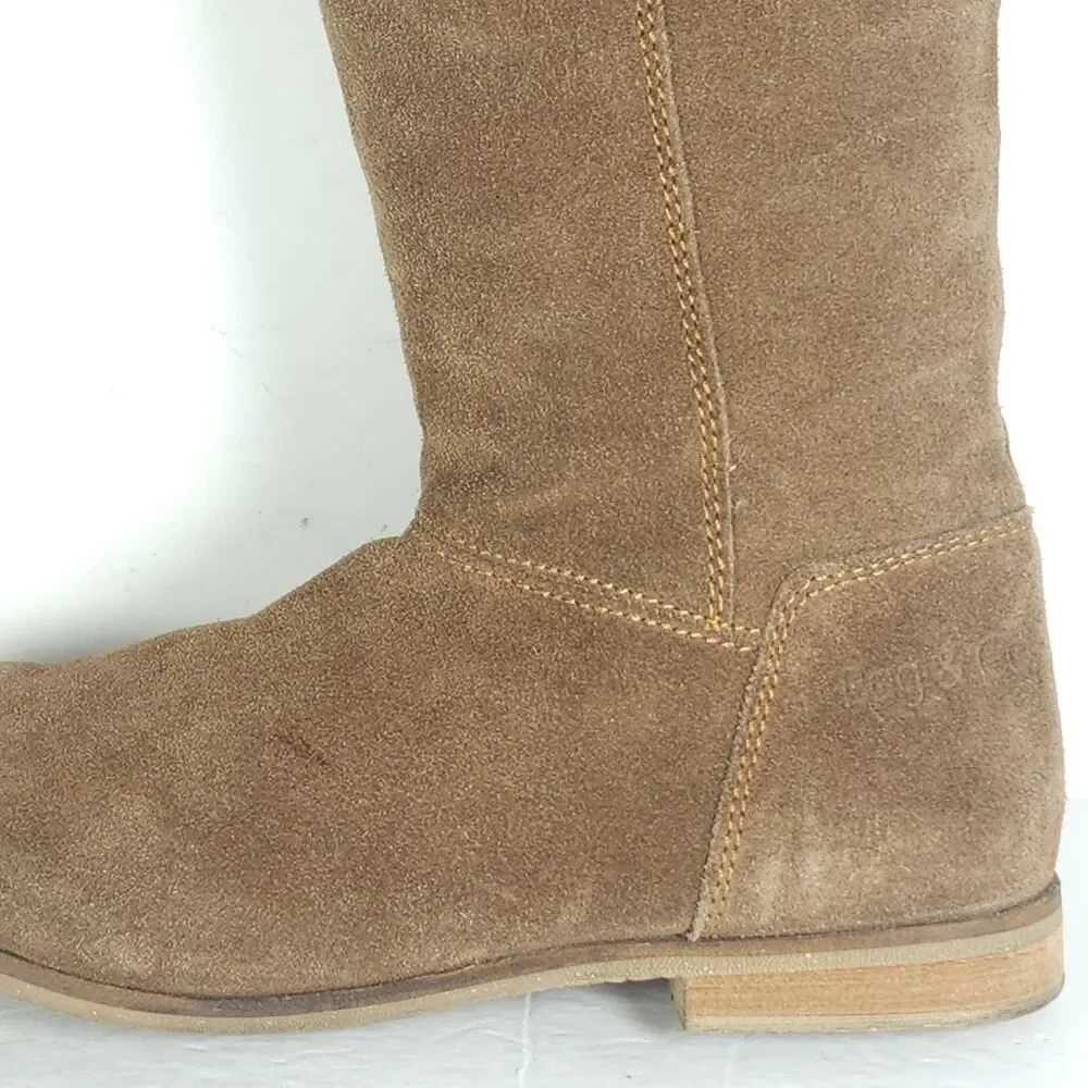 Rag & Co Women’s US 8,5? Brown Suede Side Zip Lace Over The Knee Riding Boots